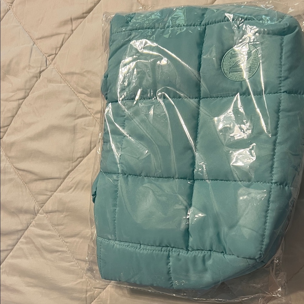 Stylish Teal Blue Quilted Shoulder Bag